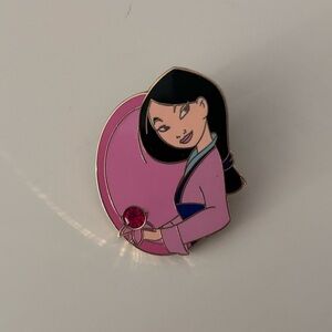 Mulan Enamel Disney Pin with July Birthstone - Ruby